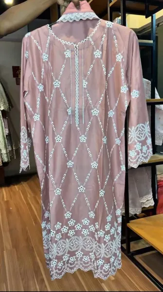 Pakistani Original Hayat’s Embroidered Stitched Cotton 3Pcs _ Pink 